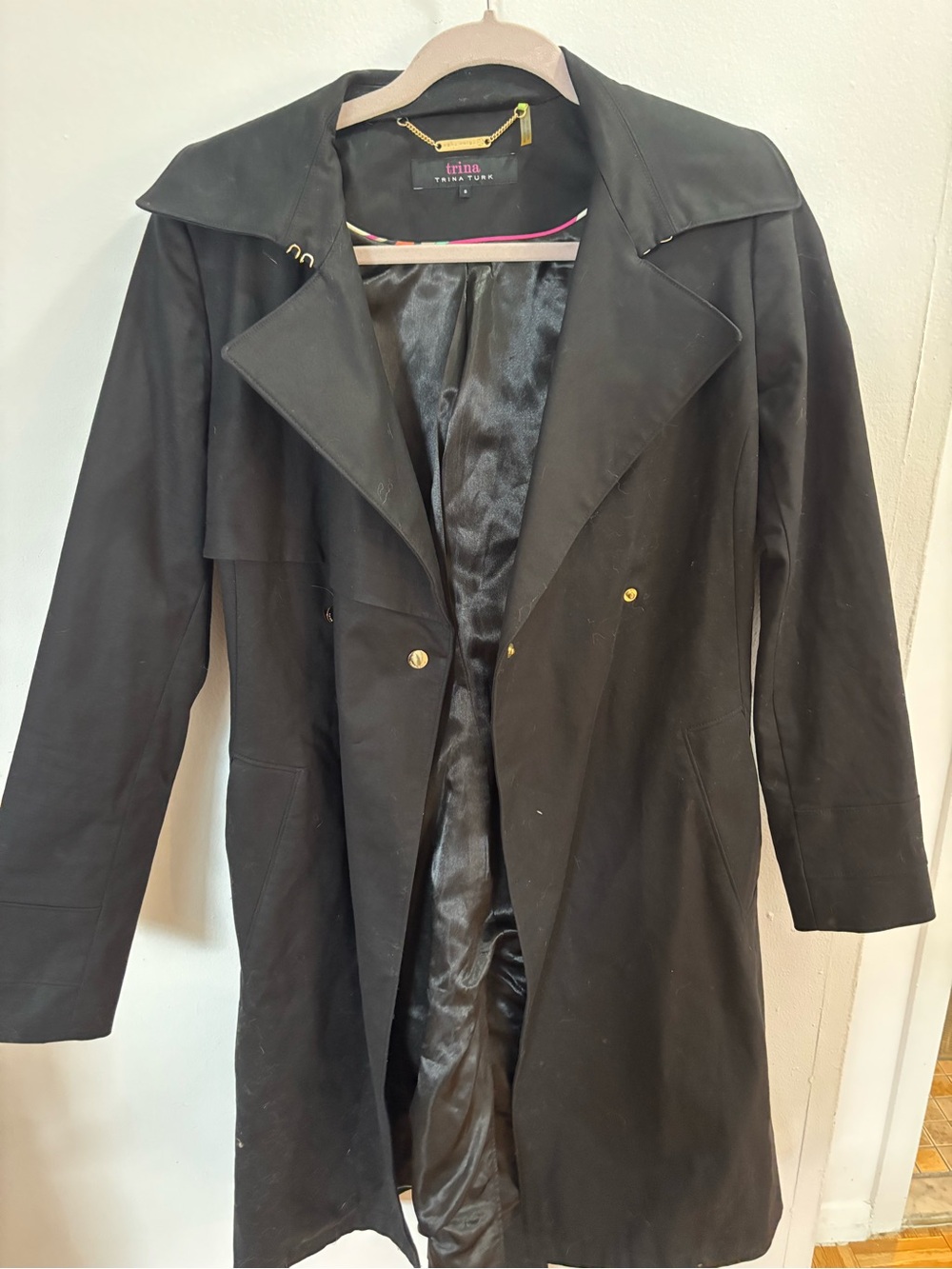Trina Turk Black Trench Coat